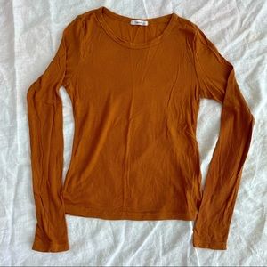 Ribbered burn orange tee